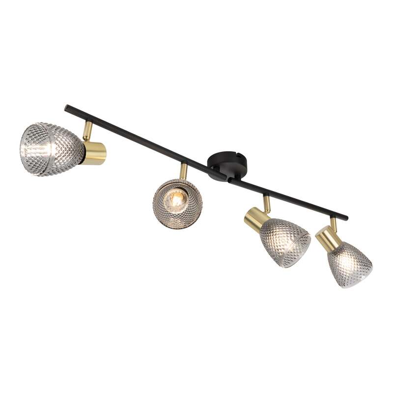 Näve Deckenleuchte Lindita 4-flammig LED Lampe Leuchte rauchgrau 76x8,5cm - 4003222897508
