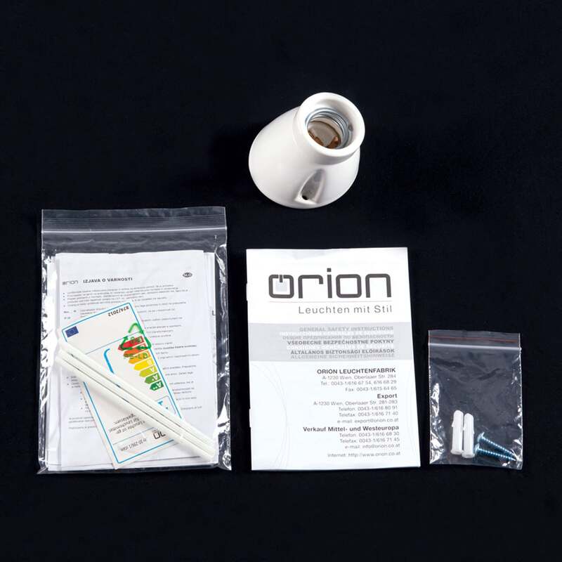 ORION Wandleuchte Frost Keramik E27 extern dimmbar 60W Retrolook weiß - 9003090270064