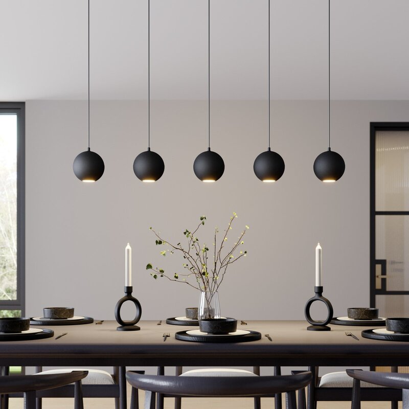 Euluna Pendelleuchte Midnight Deckenlampe Hängeleuchte 5-flammig GU10 Schwarz449 - 5902349227214