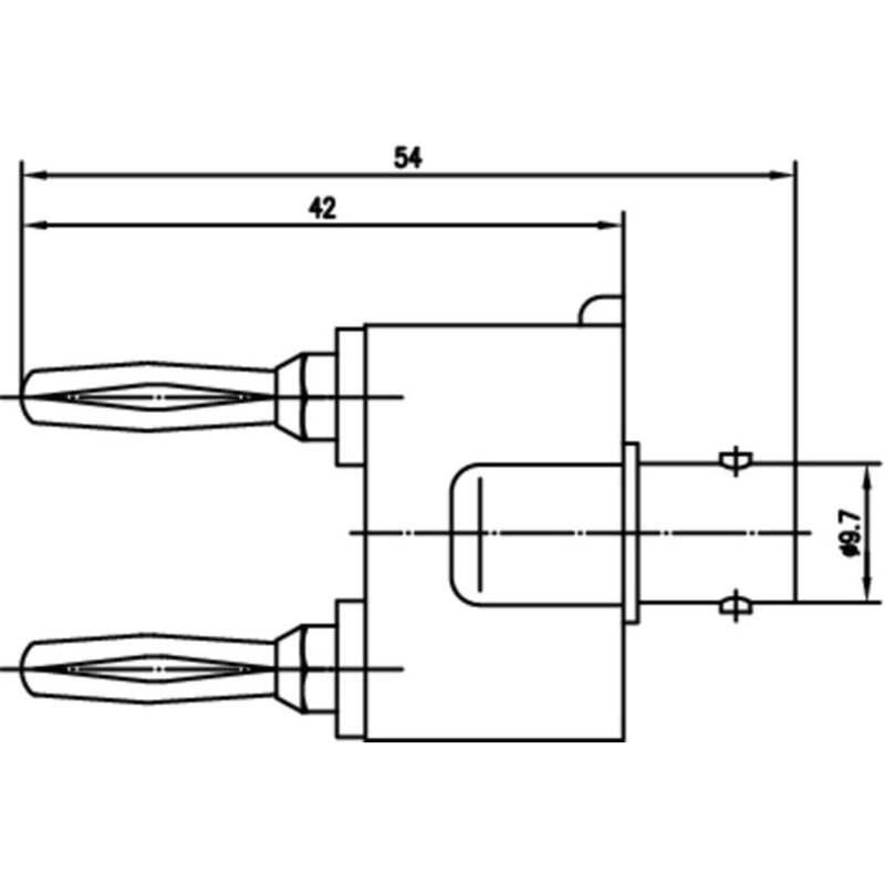 Telegärtner Messadapter BNC-Buchse Lamellenstecker Adapter 4mm Kontakt - 4018359107369