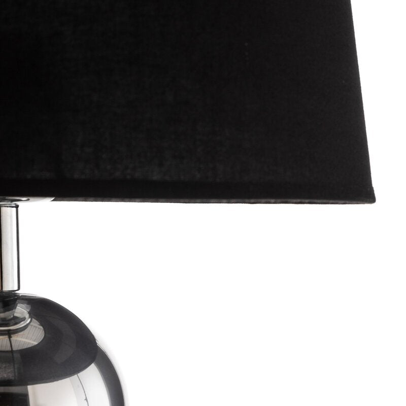 Euluna Textil-Tischlampe Fulda Schreibtischlampe E27 Schirm schwarz Fuß chrom - 5902553217070