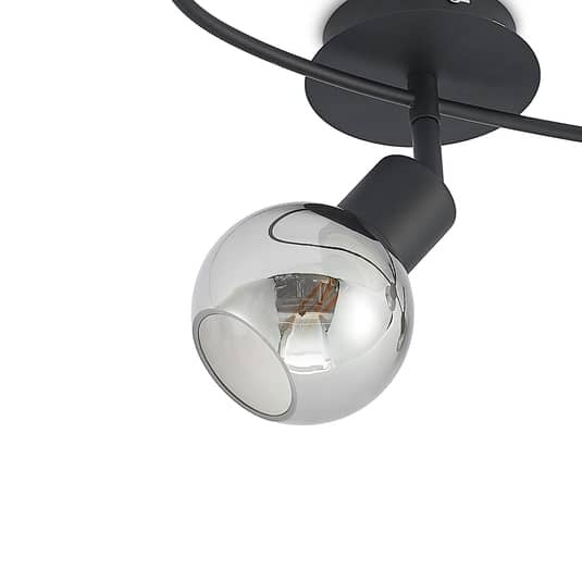 Lindby Deckenlampe Deckenlampe Deckenstrahler Elaina 3fl lang schwarz smoke - 8503823421142