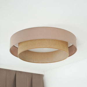 B-Ware Duolla Deckenleuchte Deckenlampe LED Textil braun Luneta Fernbedienung dimm649