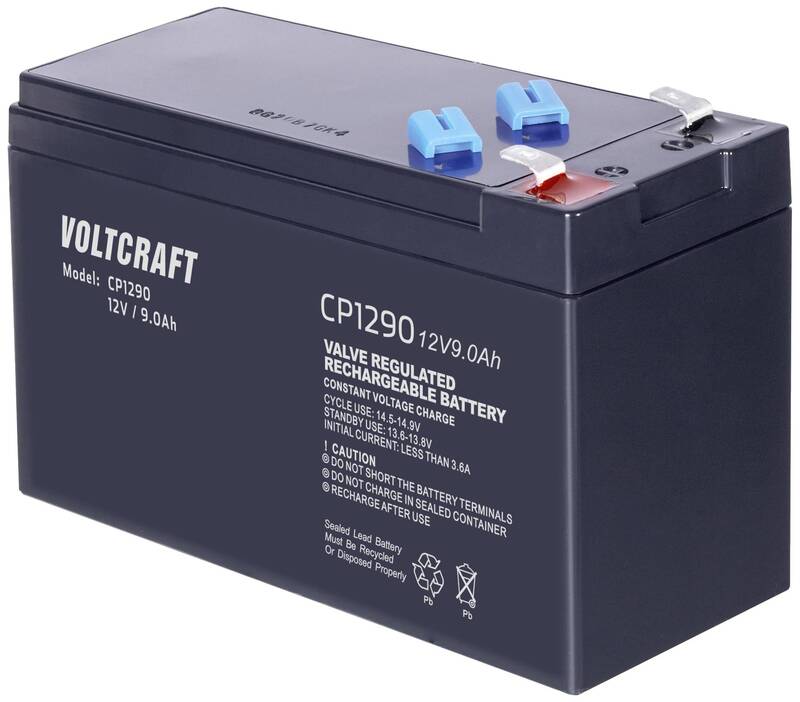 VOLTCRAFT Bleiakku 12 V 9 Ah Blei-Vlies AGM B x H x T 151x100x65mm Flachstecker - 4064161212128