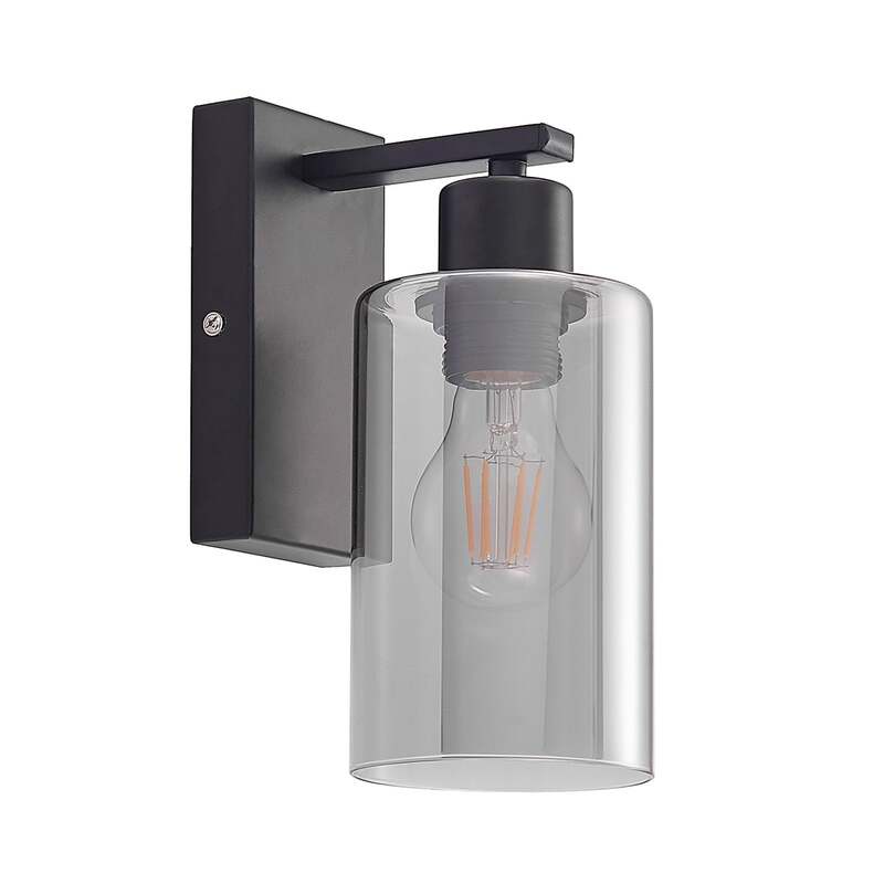Lindby Wandleuchte Emavi LED Wandlampe dimmbar schwarz rauchgrau 23cm Höhe - 4251911711578