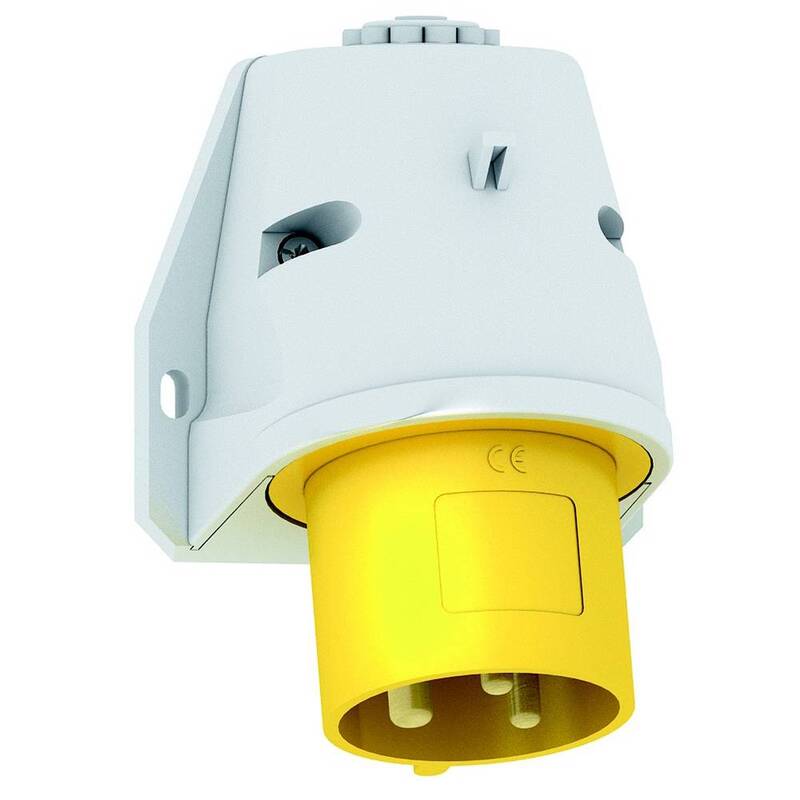 Bals Anbaustecker Wandgerätestecker CEE Stecker 32A 3polig 110V Gelb Kunststoff - 4024941244015