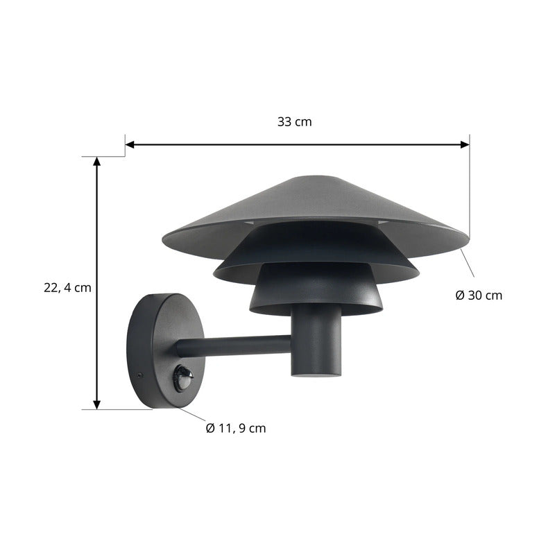 Lucande Außenwandleuchte Montaro Wandlampe LED Sensor anthrazit Aluminium IP54 - 4255830908668
