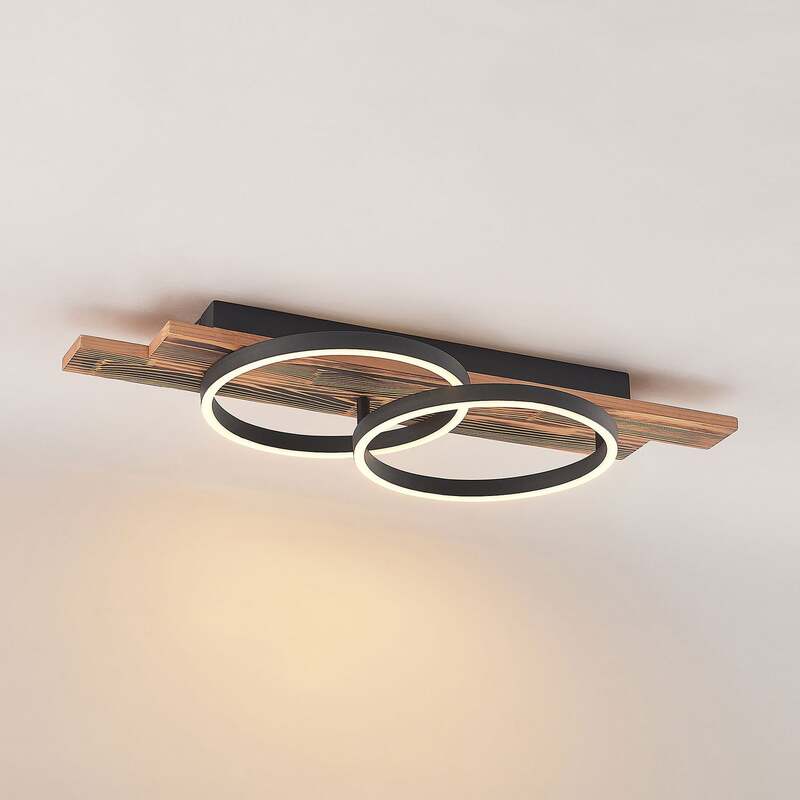 Lindby Deckenleuchte Sentoa LED Lampe dimmbar warmweiß Kiefernholz 75cm lang - 4251911728088