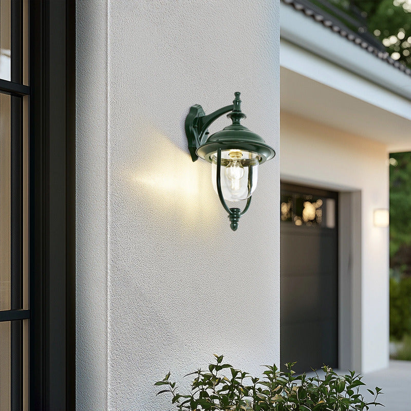 Lindby Außenwandleuchte Clint IP44 dimmbar grün Aluminium 42cm für Balkon - 4255830907197