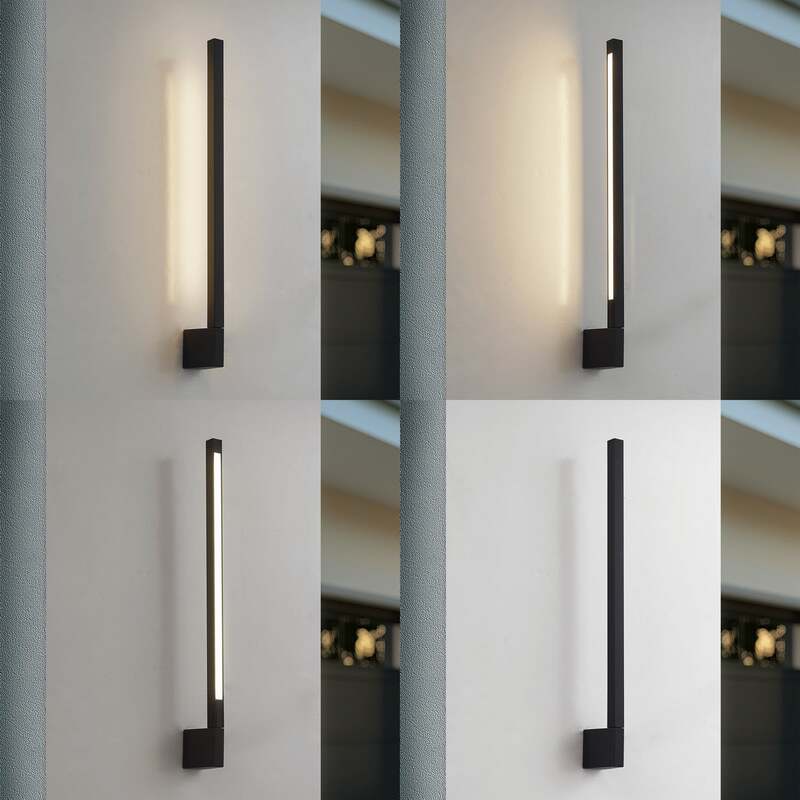 Lindby Wandleuchte Außen Neano LED Gartenlampe Lampe schwarz 60cm IP54 - 4251911797794