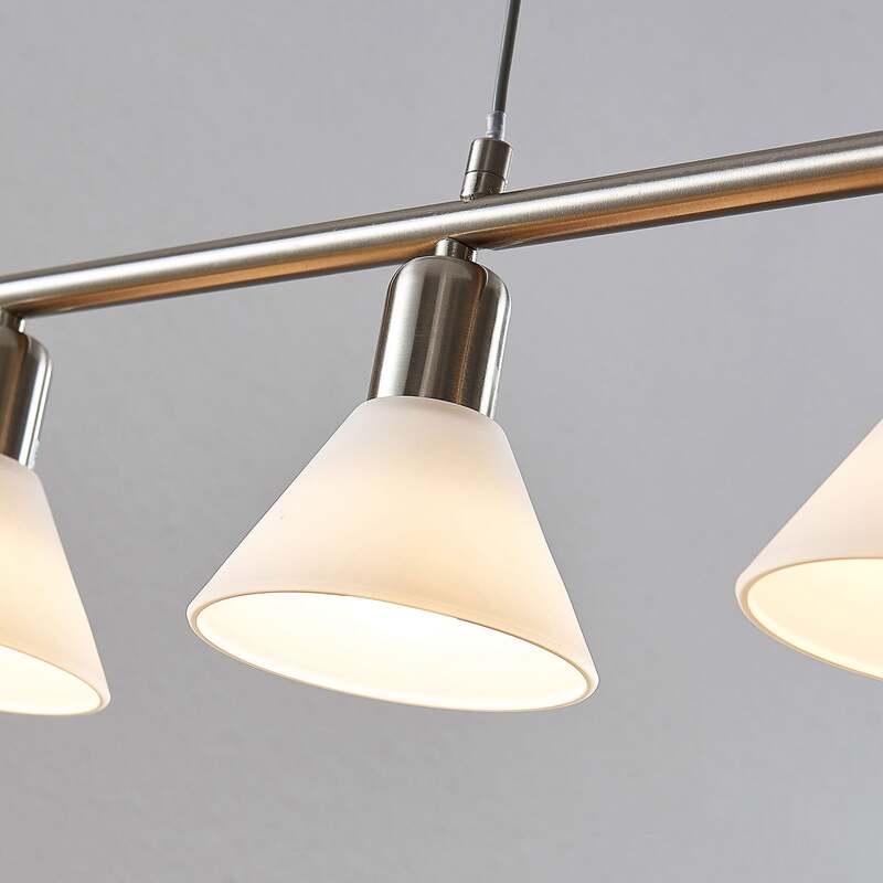 Lindby Pendelleuchte Lampe Leuchte Hängeleuchte Delira LED dimmbar nickel 4-flg - 4251096563023