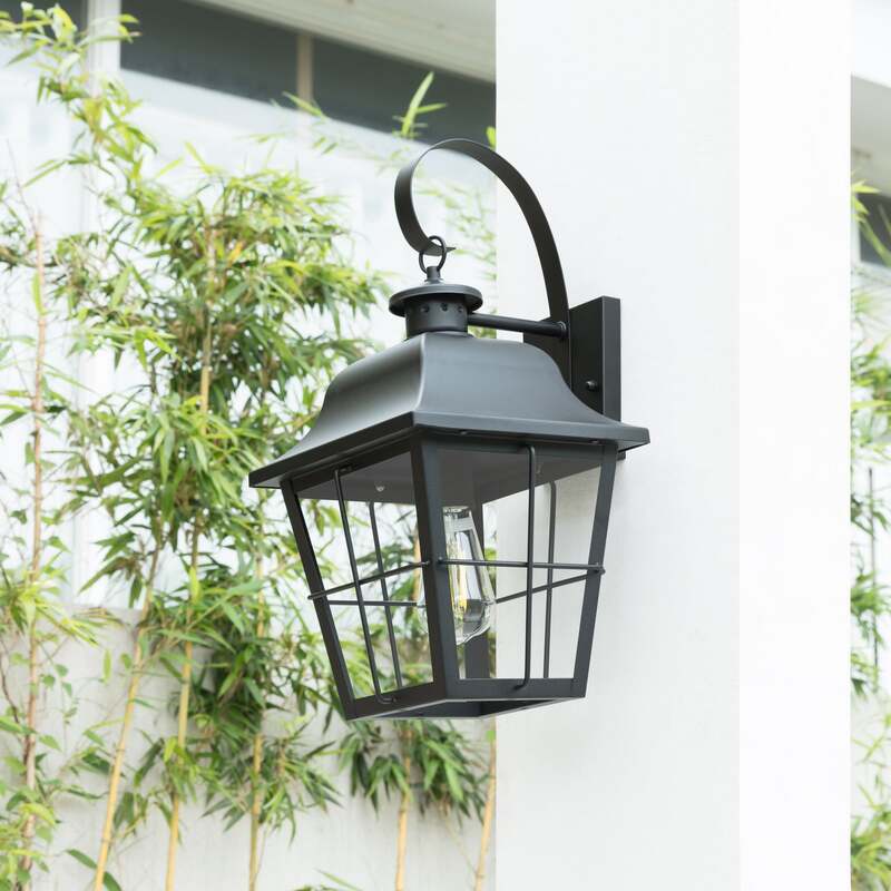 Lindby Außenwandleuchte Mertollio LED Gartenleuchte Wandleuchte schwarz 47cm - 4251911756951
