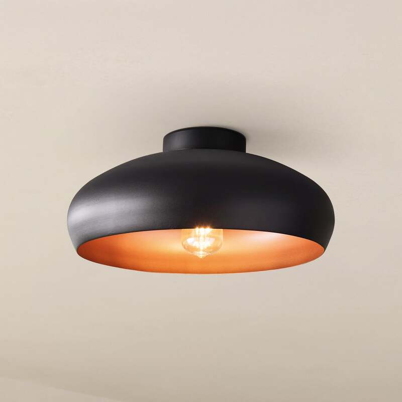 Zipcode Design Deckenleuchte 1 flammig Campbell Lampe Bündig Schwarz Metall - 9002759945473
