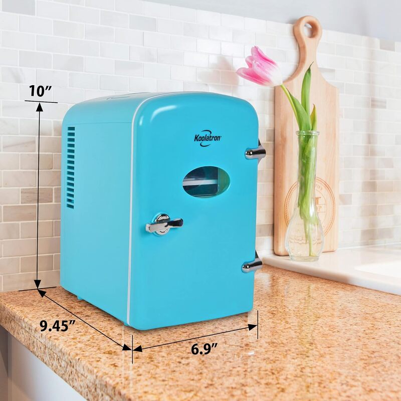 Koolatron Retro-Mini Kühlschrank 4L 12V aqua türkis kompakt für Büro Auto - 59586710025