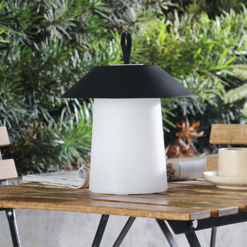 Lindby Akkutischleuchte Kalina LED dimmbar Gartenlampe schwarz/weiß IP44 22,4cm - 4251911773965