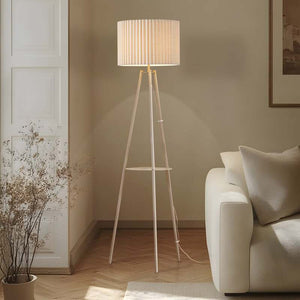 B-Ware Lindby Stehlampe Libbie LED Leuchte Dreibeinlampe cremefarben 155cm Höhe 40cm