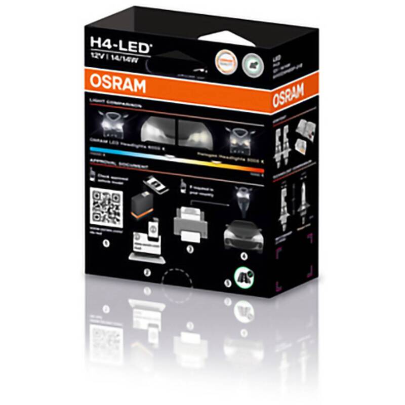OSRAM Leuchtmittel Lampe H4 LED NIGHT BREAKER SPEED Kaltweiß 64193DWNBSP-2HB - 4062172422383