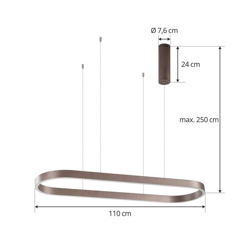 Lucande Pendelleuchte Hängeleuchte LED Smart Kaffee Tuya Fernbedienung CCT - 4251911778311