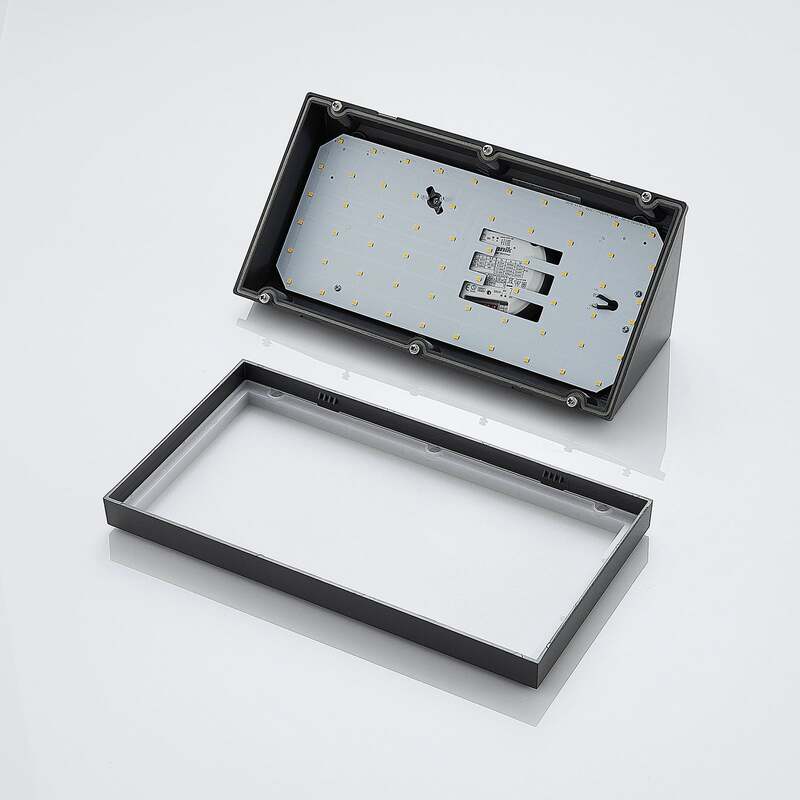 Lindby Außenwandleuchte Abby LED Sensor Gartenlampe IP65 dunkelgrau 1350 Lumen - 4251096561241