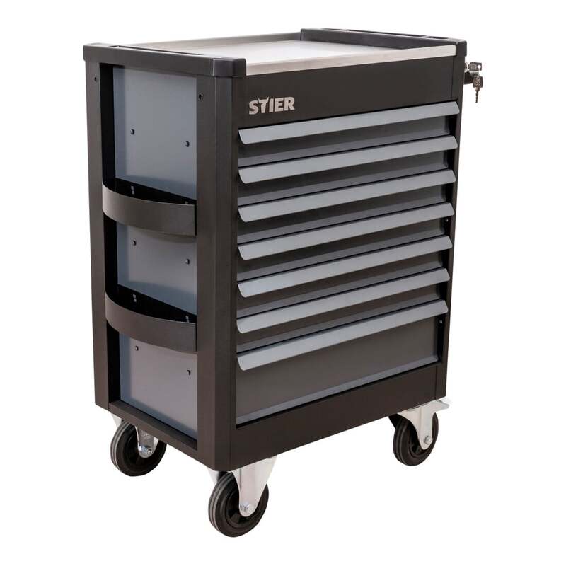 STIER Werkstattwagen Premium 241-teilig Werkzeugwagen Rollwagen Rollkasten - 4251709634874