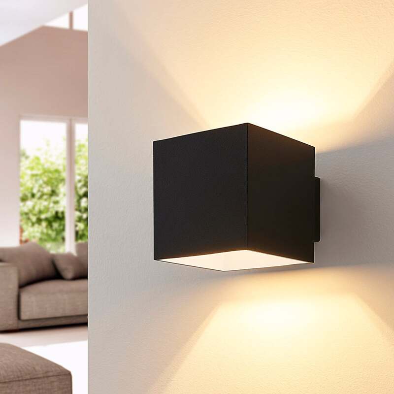 Arcchio Wandleuchte Zuzana LED Wandlampe dimmbar schwarz 10x10cm eckig IP20 - 4251096535884