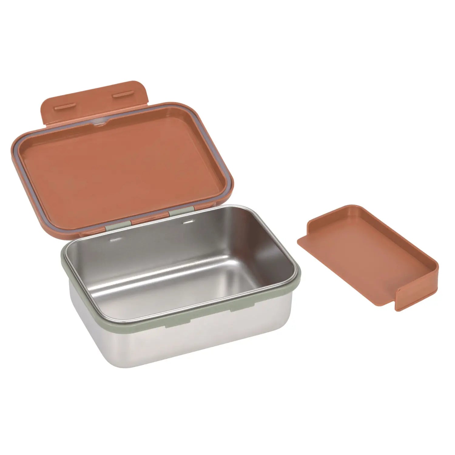 B-Ware Lässig Brotdose Lunchbox Edelstahl Bento Box Happy Prints Beige Snacks Behälter - 4066239101167