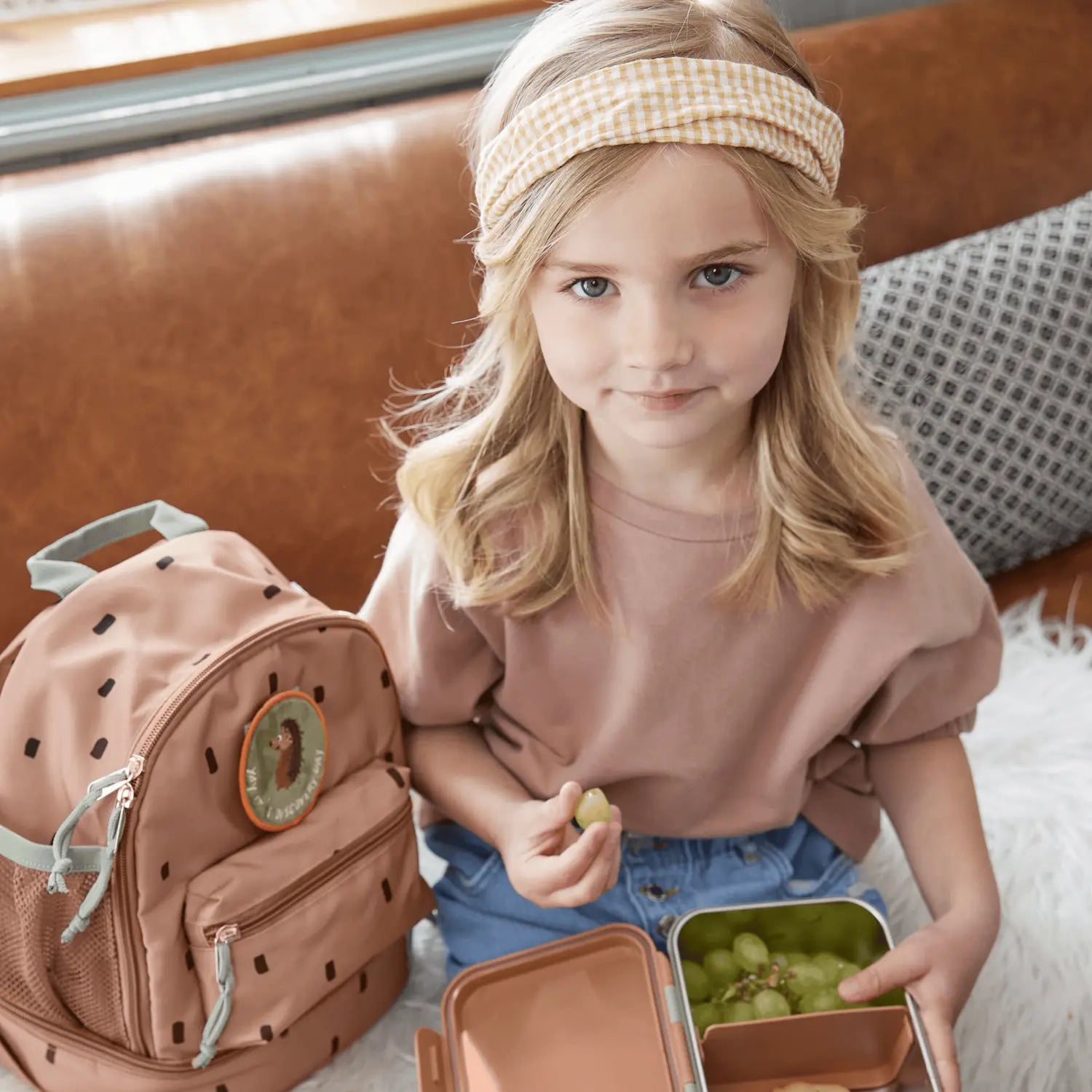 B-Ware Lässig Brotdose Lunchbox Edelstahl Bento Box Happy Prints Beige Snacks Behälter - 4066239101167