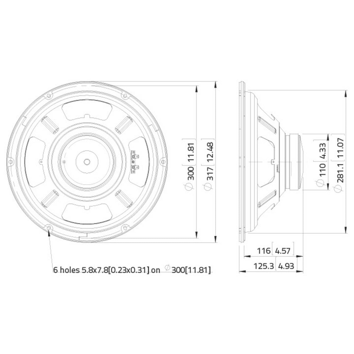 Lavoce Tieftöner Basslautsprecher Bassgitarrenlautsprecher 12 Zoll 100W 8 Ohm - 4026397638196
