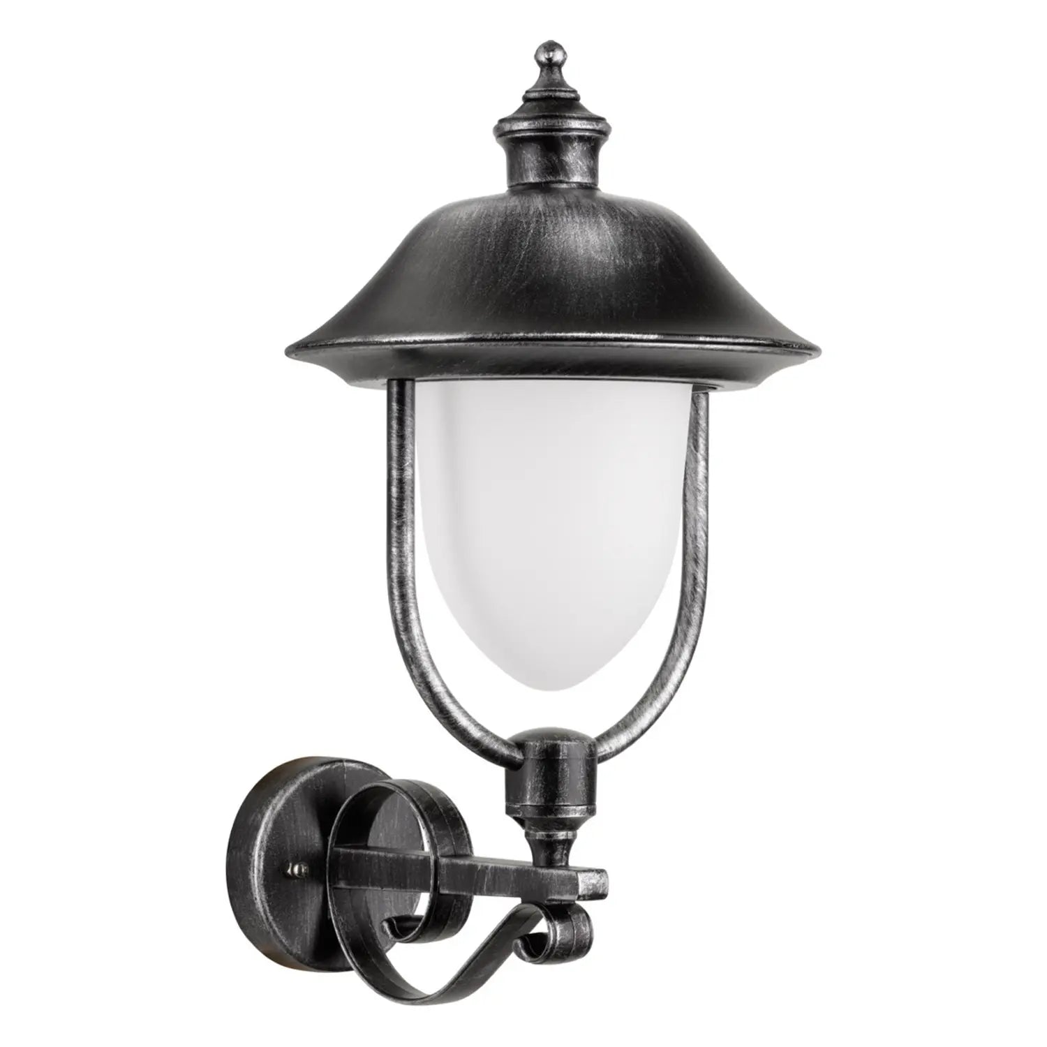 B-Ware Lcd Außenwandleuchte Außenlampe Perdita Schwarz Silber Aluminium Glas E27 Led - 8033239350617