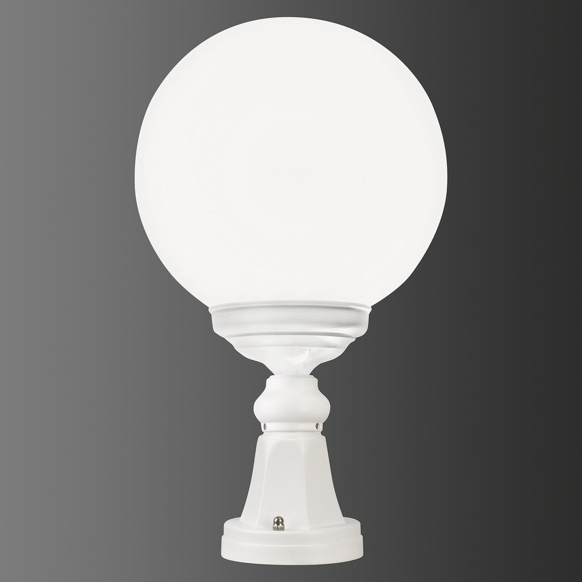 LCD Sockelleuchte Außenleuchte Leuchte 1131 mit Kugelschirm weiß Gartenlampe - 8033239031349