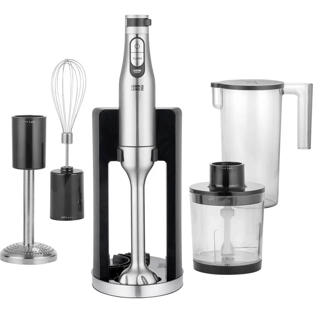 B-Ware Lebenlang Stabmixer Pürierstab Mixer Turbofunktion Zubehörset Edelstahl Sil348 - 4262406932293
