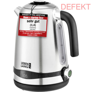 D-Ware Lebenlang Lbe2662 Wasserkocher Bpa Frei Mit Display Edelstahl 1,7 L Defektware