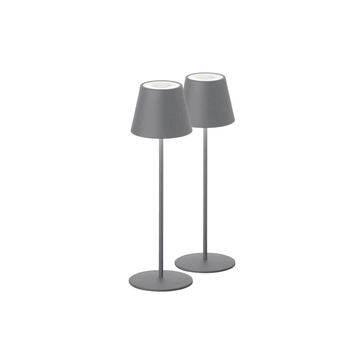 Cosenza Tischlampe Leuchte LED Akku sandgrau Set 2er Höhe 38cm Metall - 4052231503429
