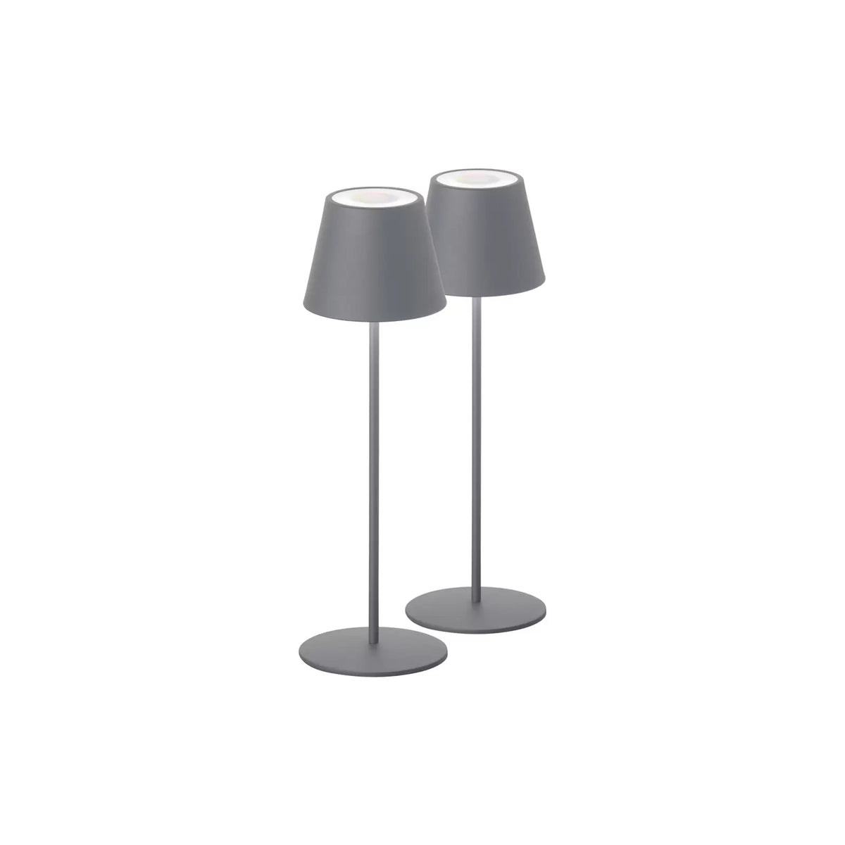 Cosenza Tischlampe Leuchte LED Akku sandgrau Set 2er Höhe 38cm Metall - 4052231503429