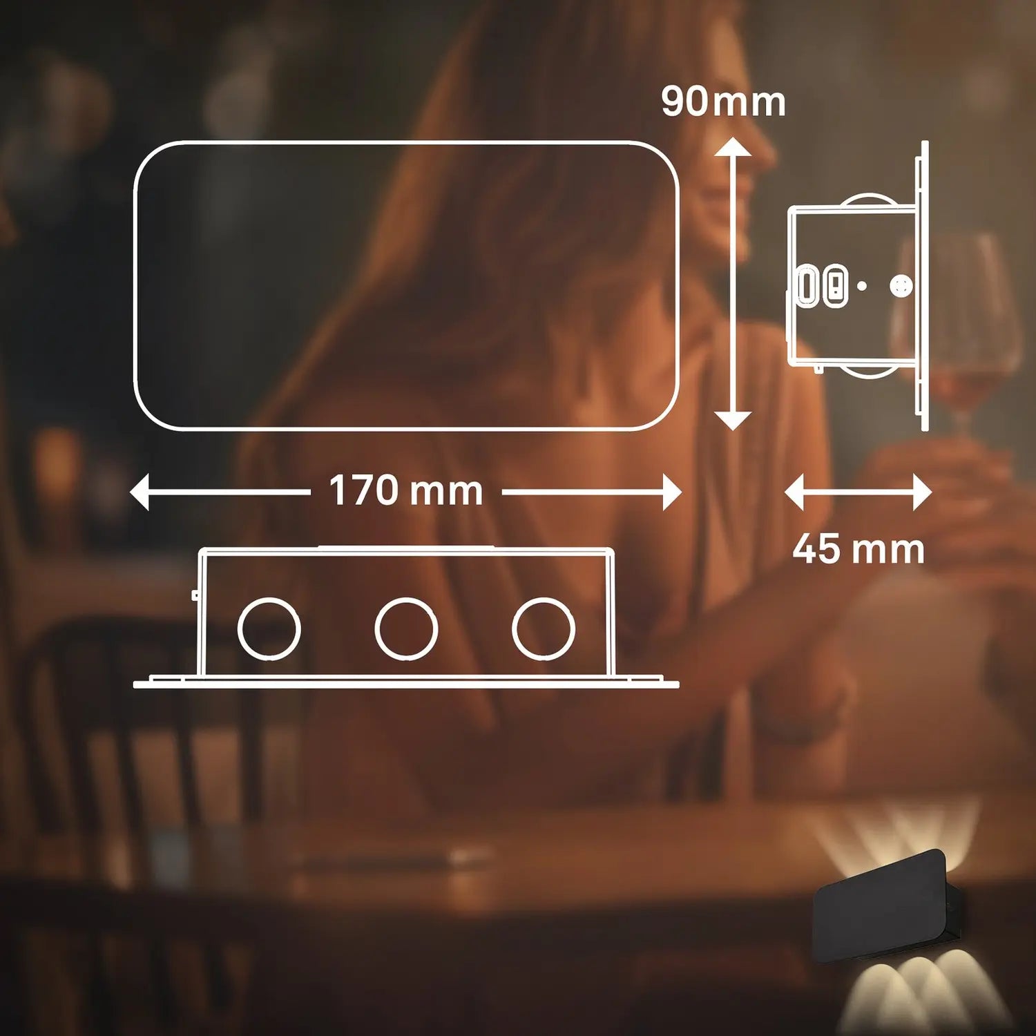 B-Ware Briloner Led Akku Wandleuchte Meluna Wandlampe Schwarz Touchdimmer Usb C 17x9 Cm - 4002707460763