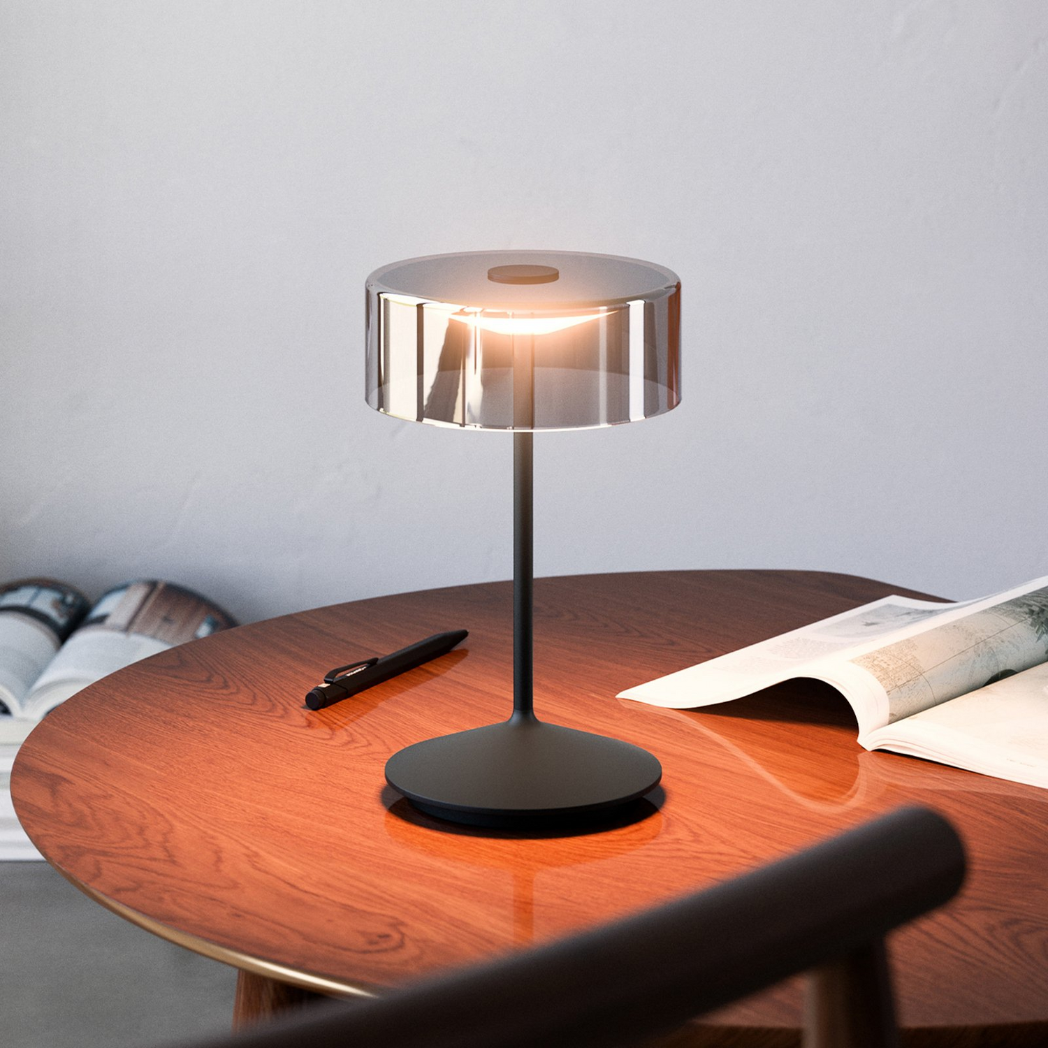 B-Ware Sigor Akku Glasleuchte Numotion Lampe Tischleuchte Nachtschwarz Siehe Text