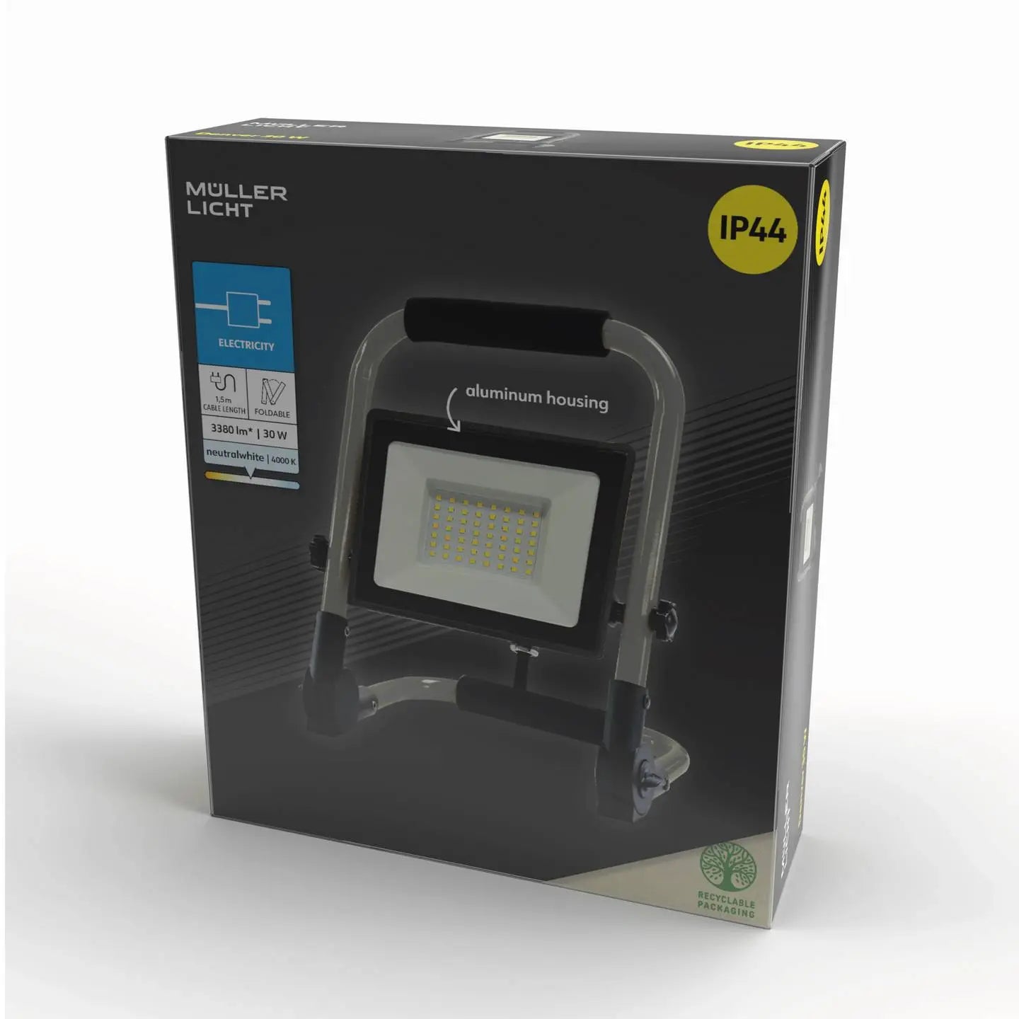 B-Ware Müller Licht Led Baustrahler Strahler 30 W 3380lm Neutralweiß 1.5m Kabel - 4018412695260