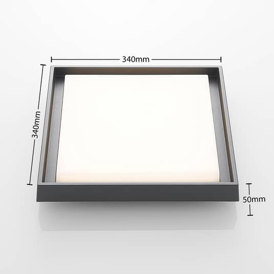 Lucande Deckenleuchte Lampe LED Außen dunkelgrau weiß Aluminiumdruckguss quadrat - 4251096556094