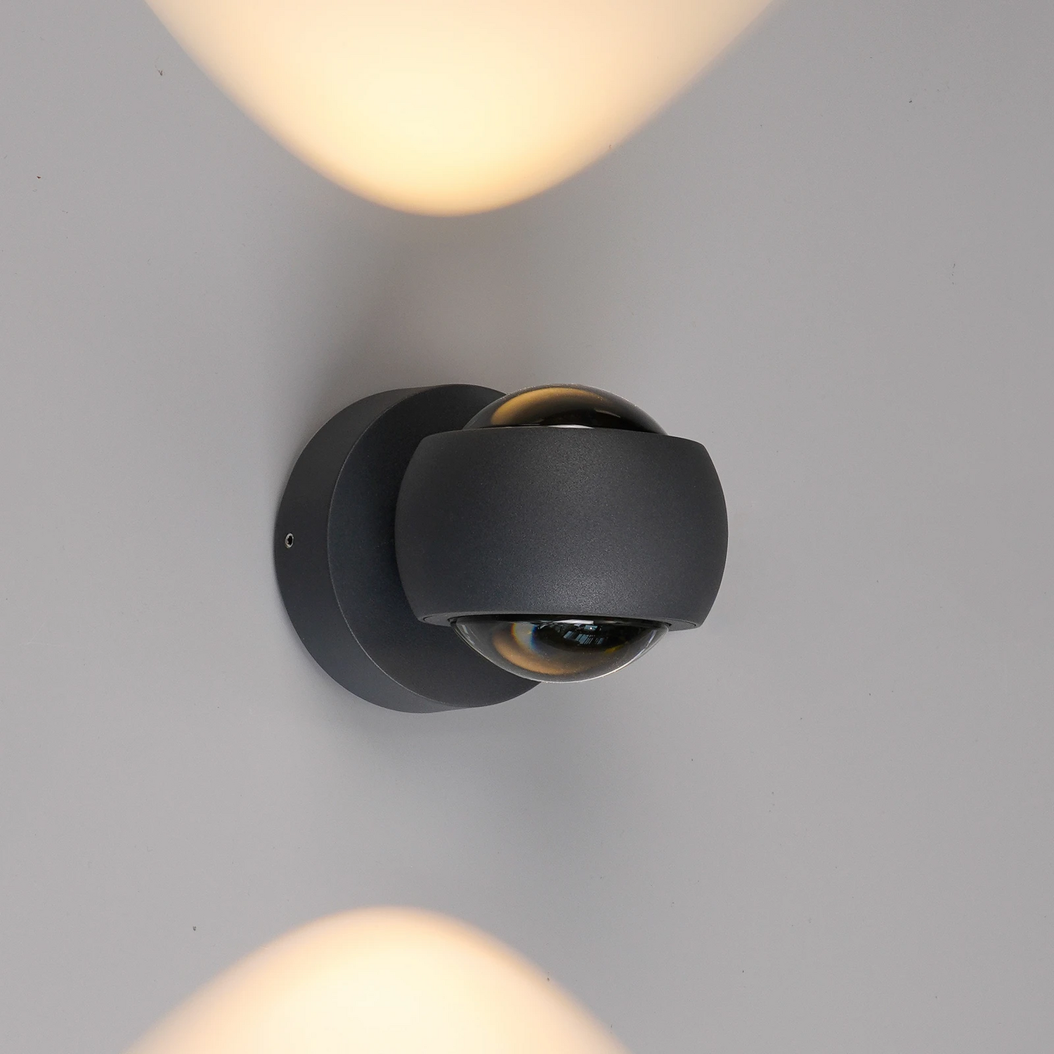 B-Ware Lcd Led Außenwandlampe Wandlampe Wandleuchte Graphit Up & Down Cct Dimmbar Alu
