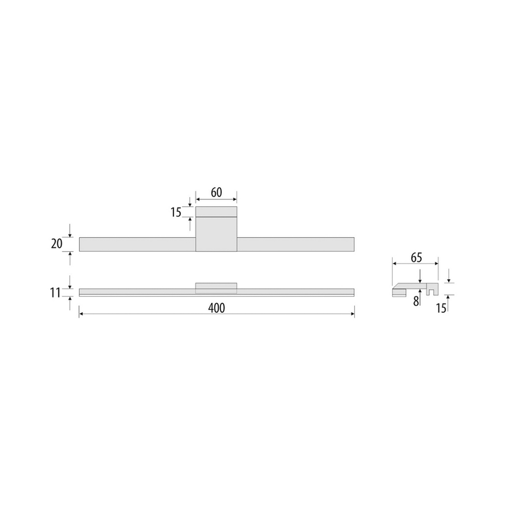 Led Bad Wandlampe Modena Ip44 Schwarz 4.000 K 40 Cm Lampe Leuchte Siehe Text B-Ware - 5903148535364