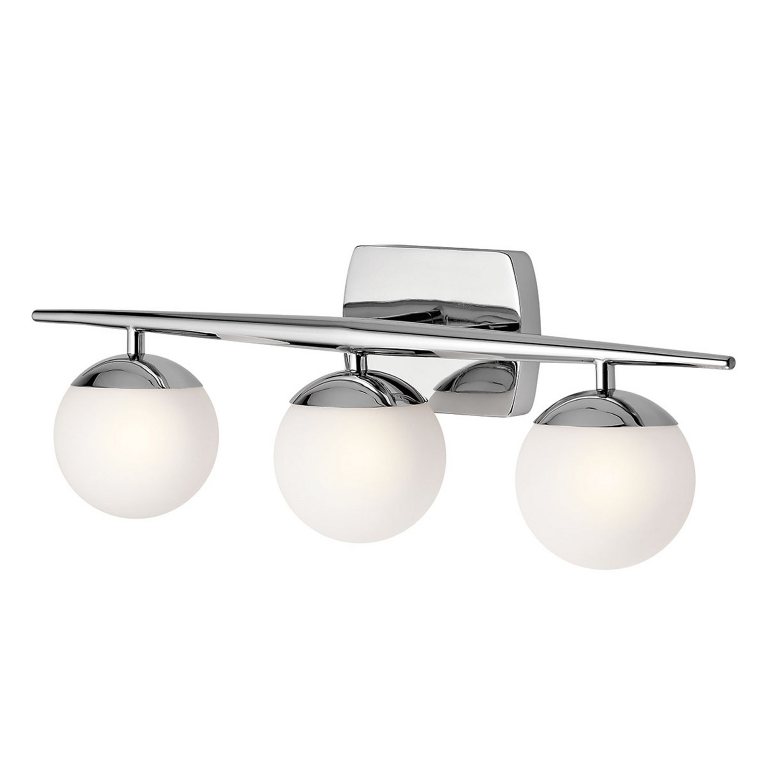 B-Ware Kichler Wandleuchte Wandlampe Led Badlampe Jasper Chrom Weiß Metall Glas 3 Flamm - 5024005297918