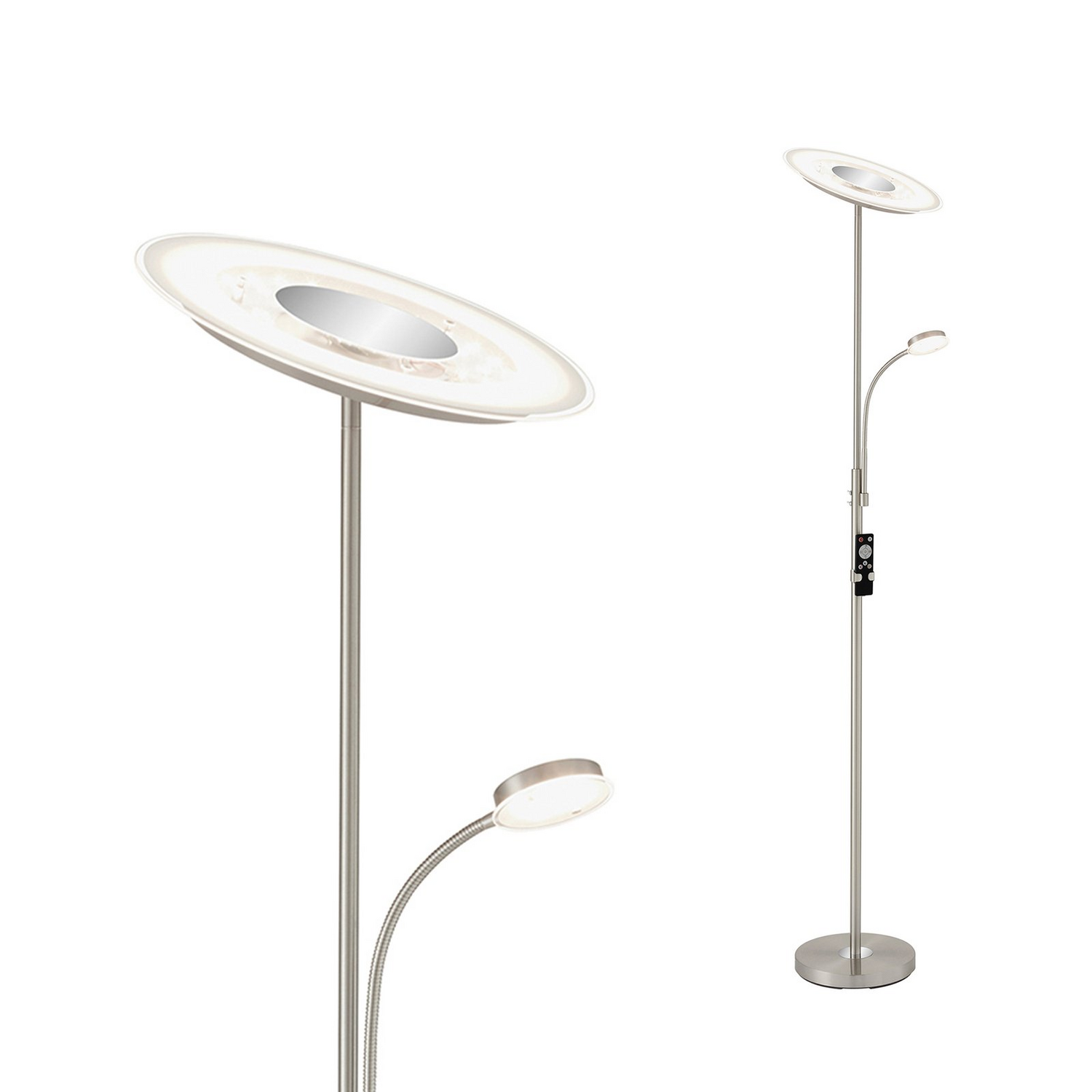B-Ware Stehleuchte Standlampe Led Deckenfluter Agiled Leselampe Nickel Dimmbar Cct415