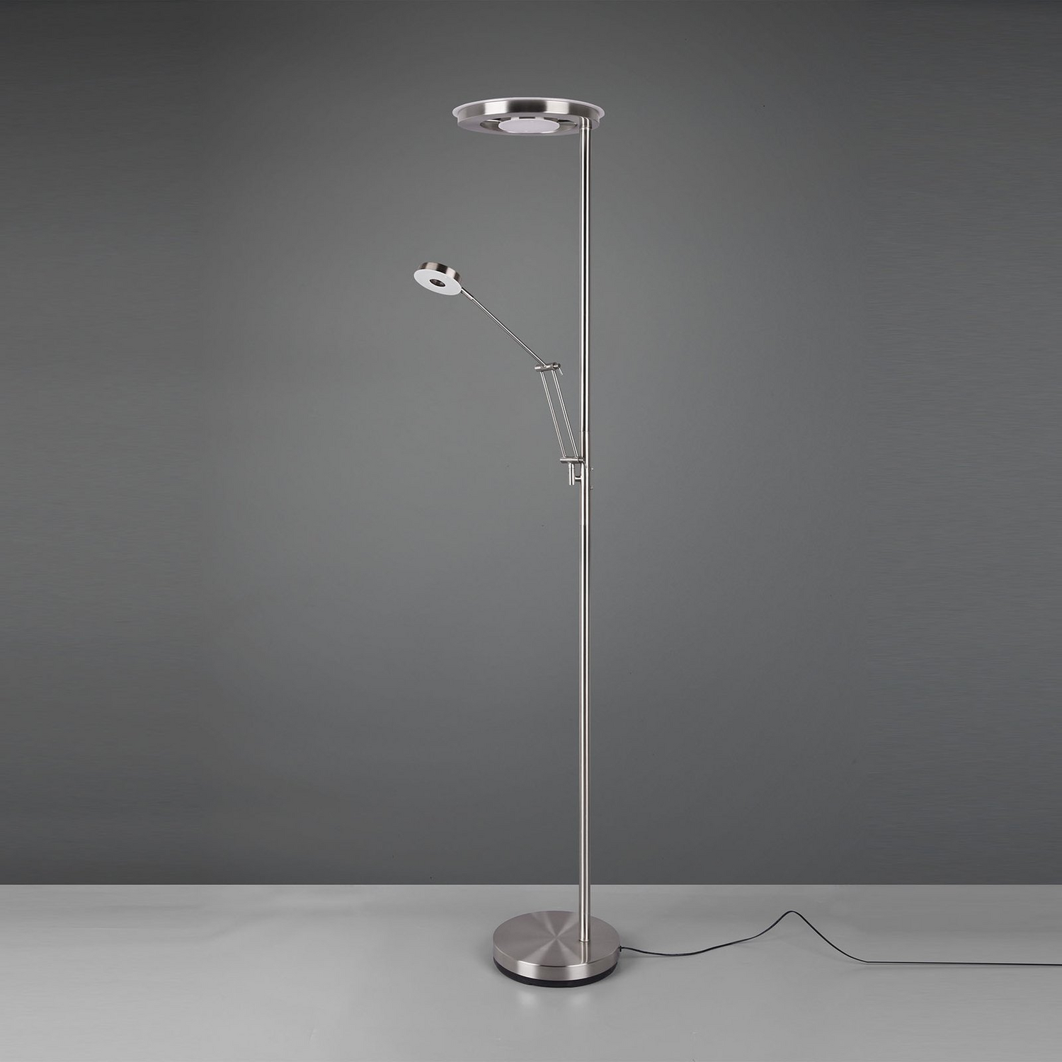 B-Ware Trio Lighting Led Deckenfluter Barrie Stehlampe Lampe Leselicht Nickel Matt272