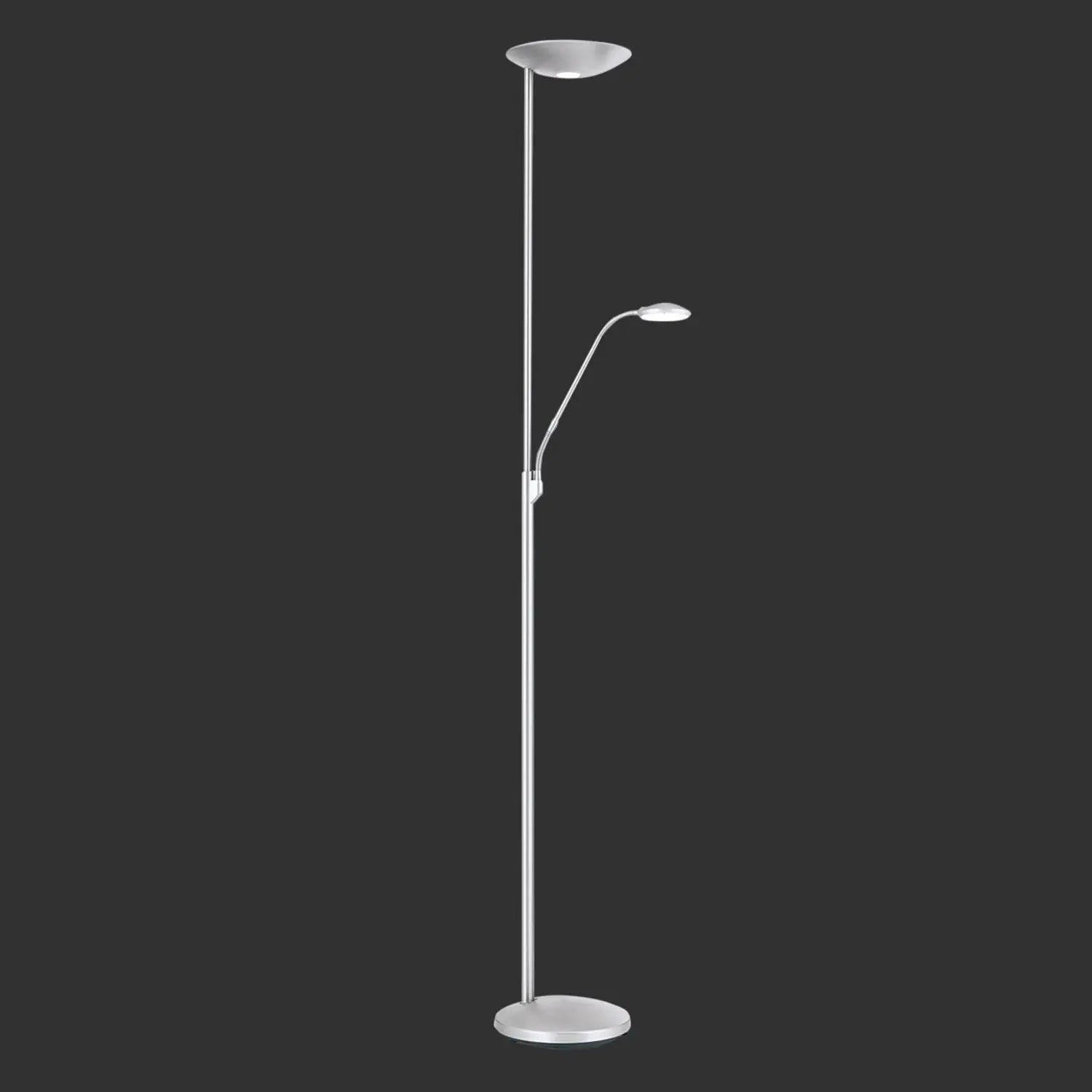 B-Ware Cobra Deckenfluter Stehlampe Led Leselampe Nickel Lampe Leuchte Schalter Dimmbar - 9003090257485