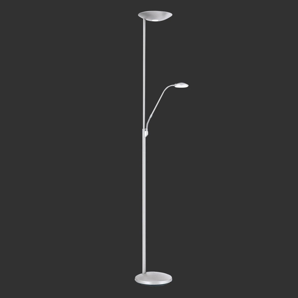 Cobra Deckenfluter Stehlampe LED Leselampe Nickel Lampe Leuchte Schalter Dimmbar - 9003090257485