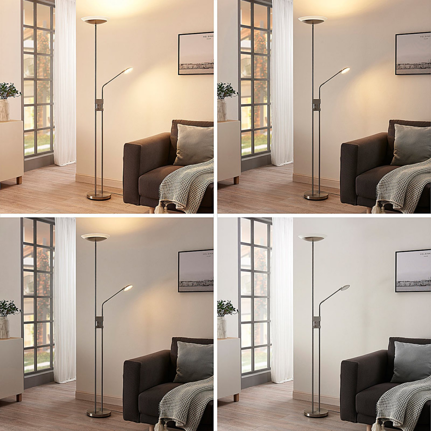 Lindby Led Deckenfluter Jonne Stehleuchte Stehlampe Lampe Lesearm Dimmbar Rund B-Ware - 4251096546019