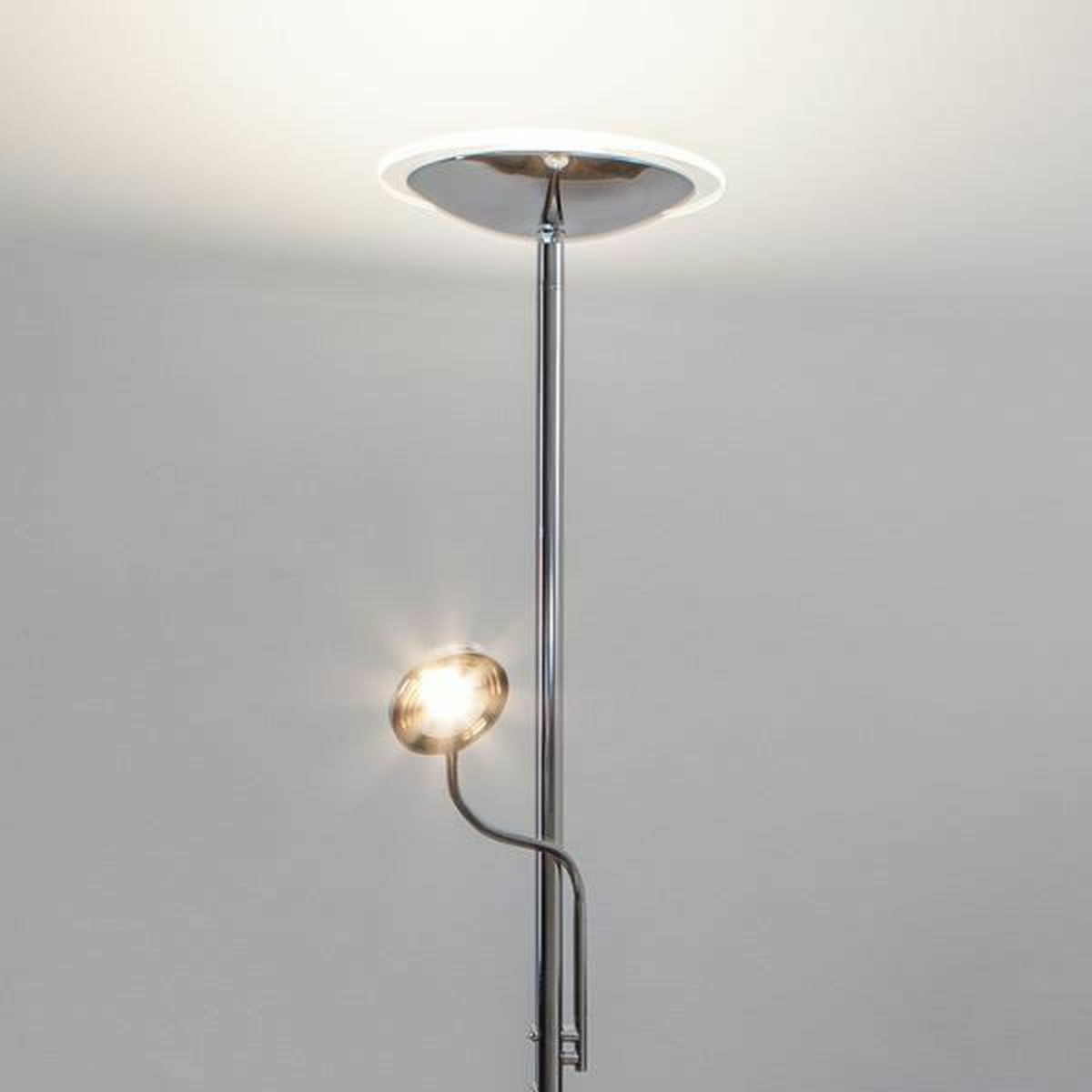 B-Ware Lampenwelt Chrom Deckenfluter Stehlampe Stehleuchte Malea Mit Le Ds Und Leselampe - 6291105701648