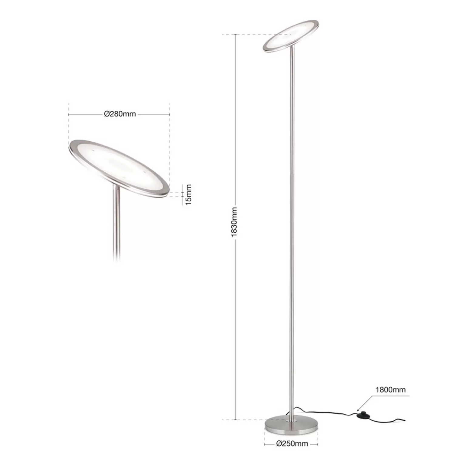 B-Ware Led Deckenfluter Oscar Dimmbar Stehlampe Stehleuchte Leuchte Siehe Text/Foto817 - 9003090266630