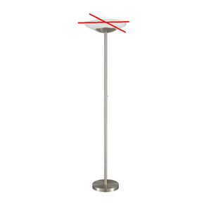 B-Ware Lindby Stehleuchte Deckenfluter LED Ragna Nickel Metall Dimmer dimmbar447