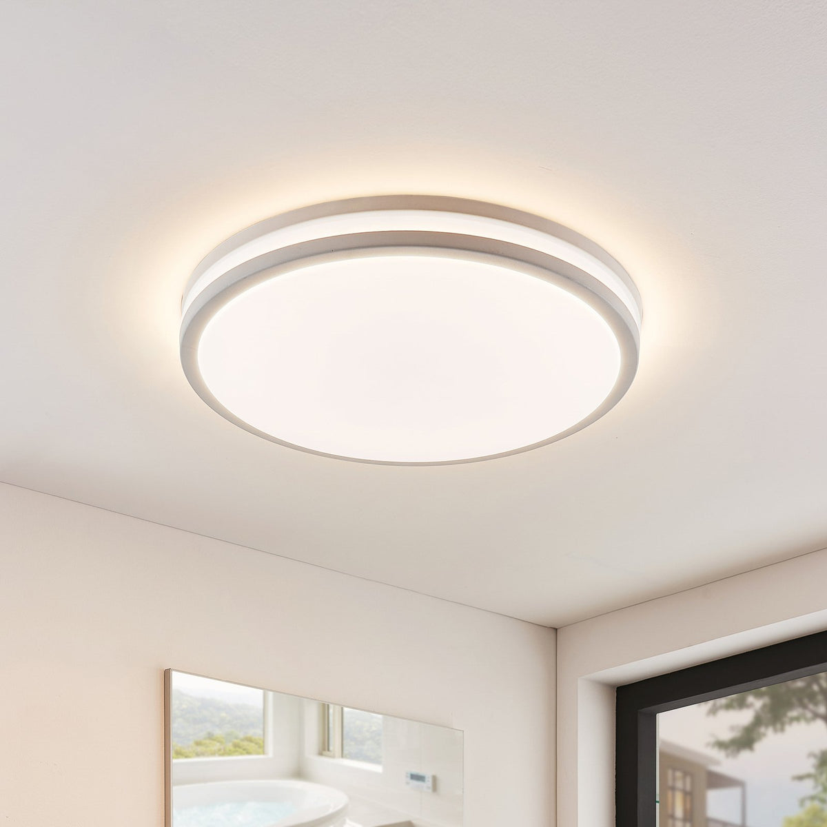 Deckenlampe Deckenleuchte LED Lampe Arnim weiß Kunststoff Fernbedienung IP44 688 - 4251096557329